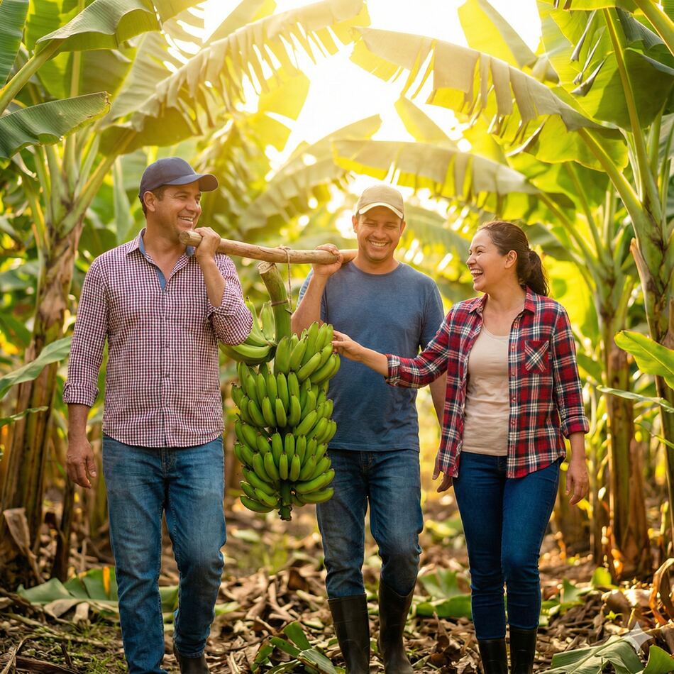 Equipo de DCEvel Corp en finca de banano